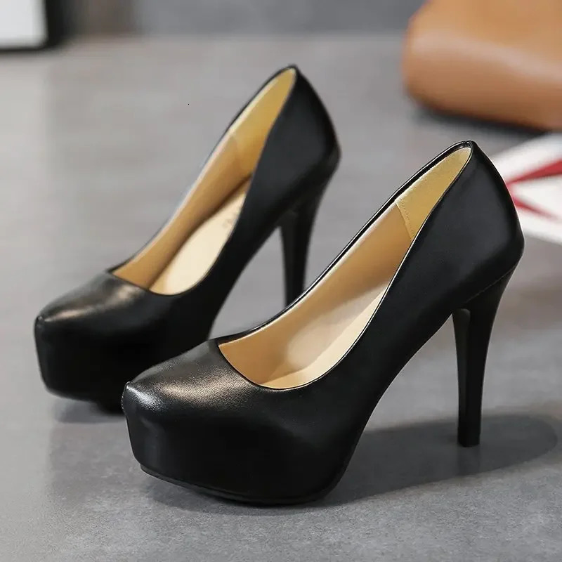 High Heels Women Stiletto Princess Waterproof Platform Nightclub Super Pumps Single Work Shoes Black Womans Wedding Shoes 250624