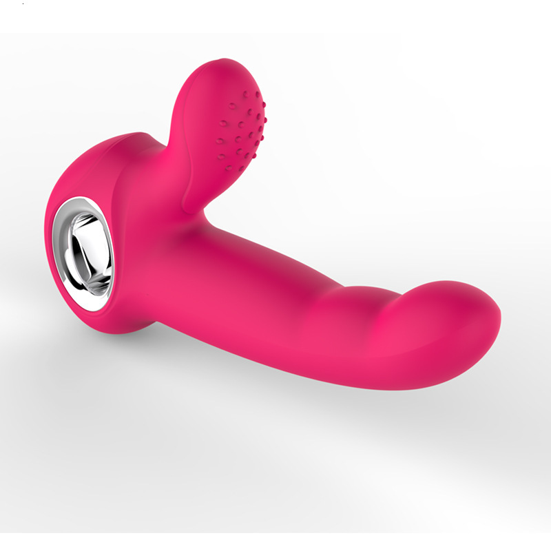 Haoqi Fun 12-Speed Rechargeable Thrusting Wand Female Finger Vibrator Massager Adult Product