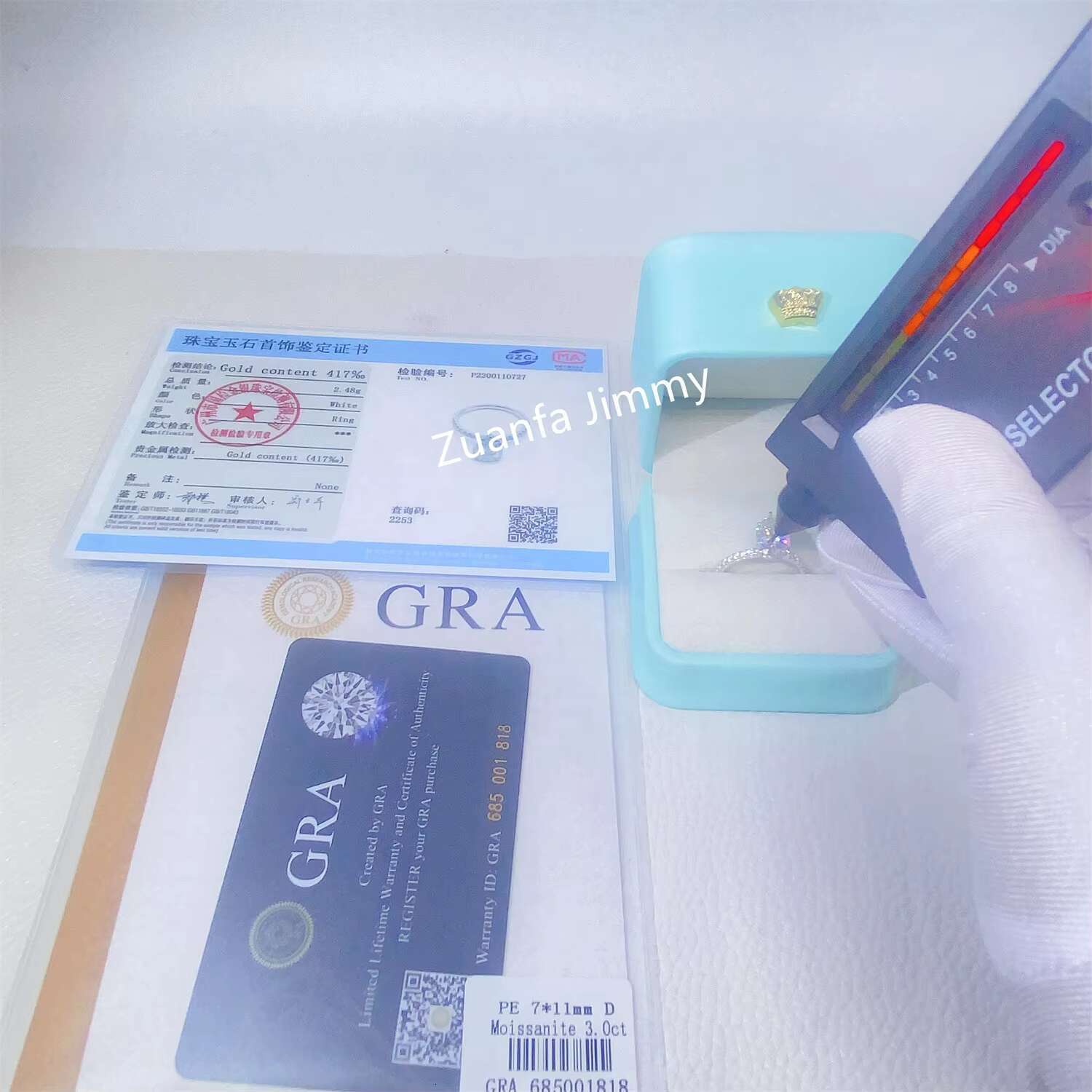 Pass Diamond Tester Luxury 3CT Pear Diamond 925 9k 10k 14k Solid White Gold Moissanite Engagement Ring Wedding Bridal Jewelry