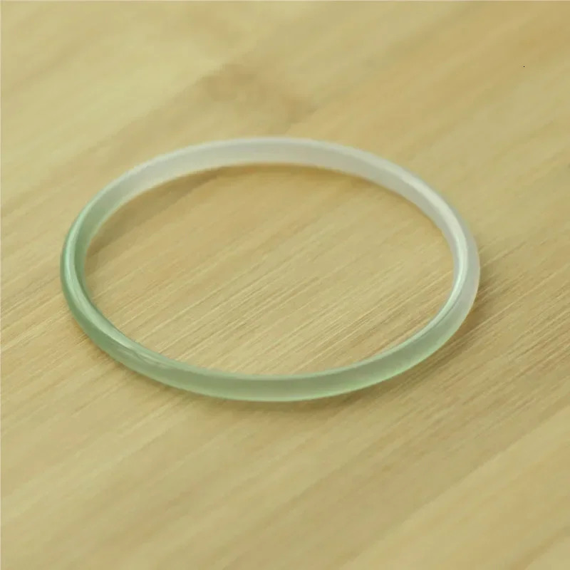 Extremely Fine Natural Gradient Cyan Agate Bracelet Female Beauty Jade Round Strip Bangle Young Style Versatile Jewelry 250624