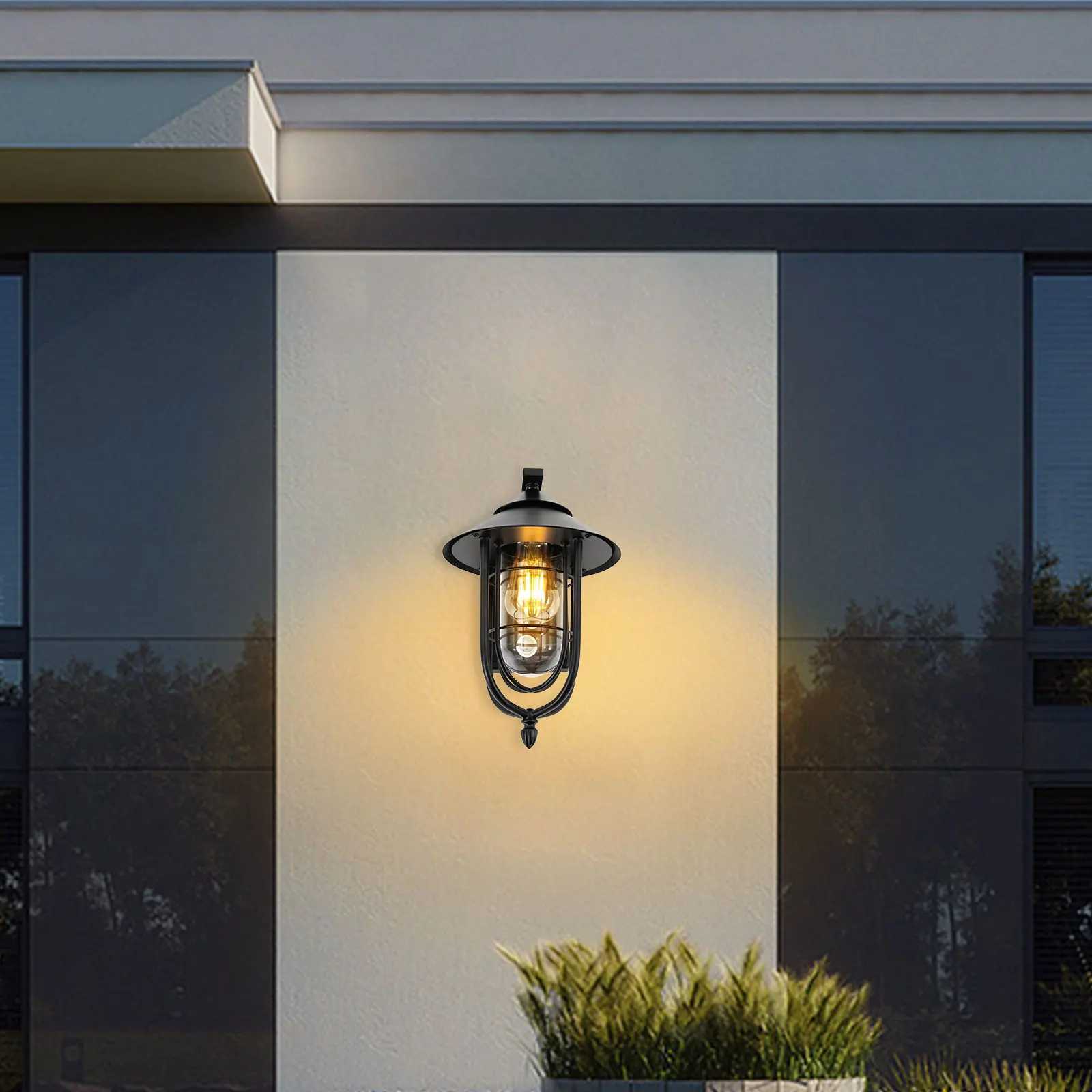 Outdoor Birdcage-shaped Sensor Wall Light LED Wall Sconce IP65 Waterproof Heatproof Save Electricity W/E26 Lamp Socket XJ250624