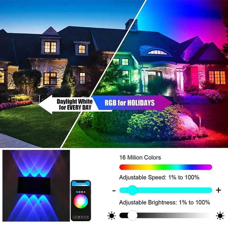 Tuya Smart RGB Waterproof Outdoor/indoor Wall Lamp WiFi App Control Compatible with Alexa Google Home Porch Light XJ250624