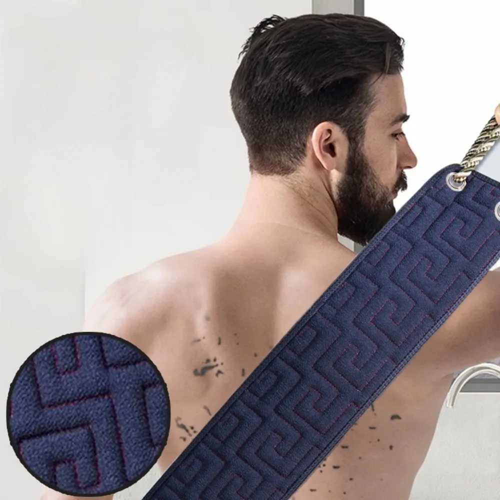 1pc Back Scrubbing Towel Dual Sided Durable Exfoliating Body Towel Back Strap Unisex Detox Mud Back Scrub Extended Bathing Towel R250625