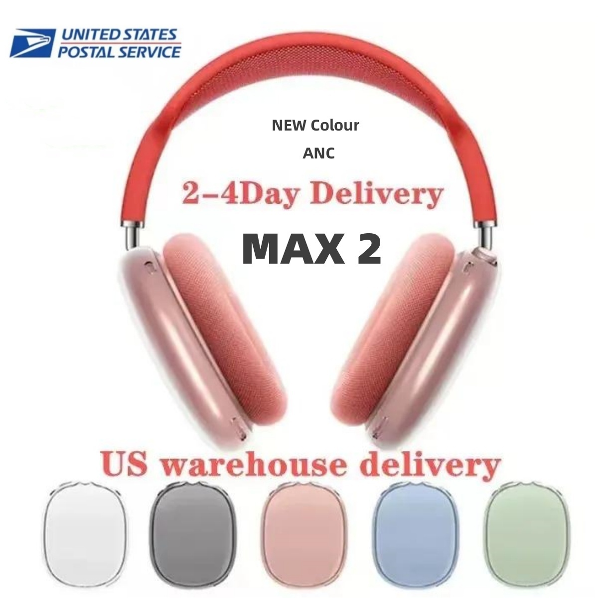 For Top quality Max 4 Bluetooth Headphone Accessories airpod max Headphones Earphone ANC Metal shell Smart Silicone Anti-drop Bluetooth metal headphones
