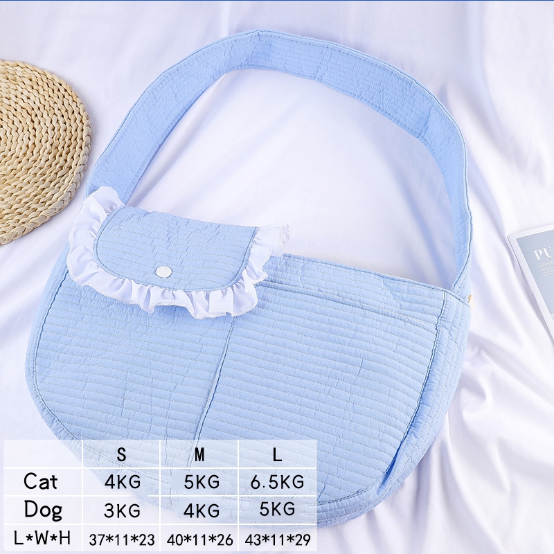 Dog Carrier Sling, Puppy Carrier Purse with Storage Pocket, Hand-Free Dog Sling Carrier for Carry Small Dogs and Cats, Travel Safety Harness, Dog Cat 