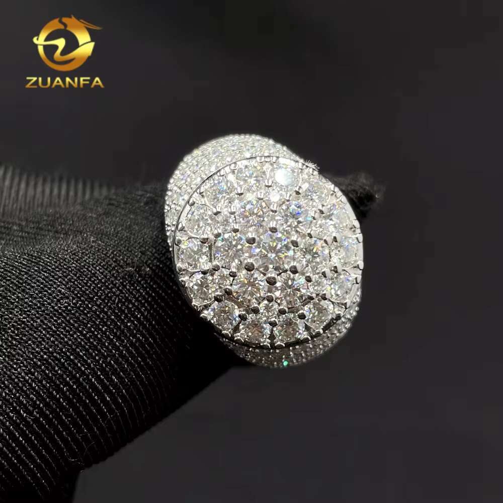 Cheapest Price Pass Diamond Tester Fine Jewelry Iced Out Men Wedding Ring Moissanite 925 Sterling Silver Hip Hop Rings