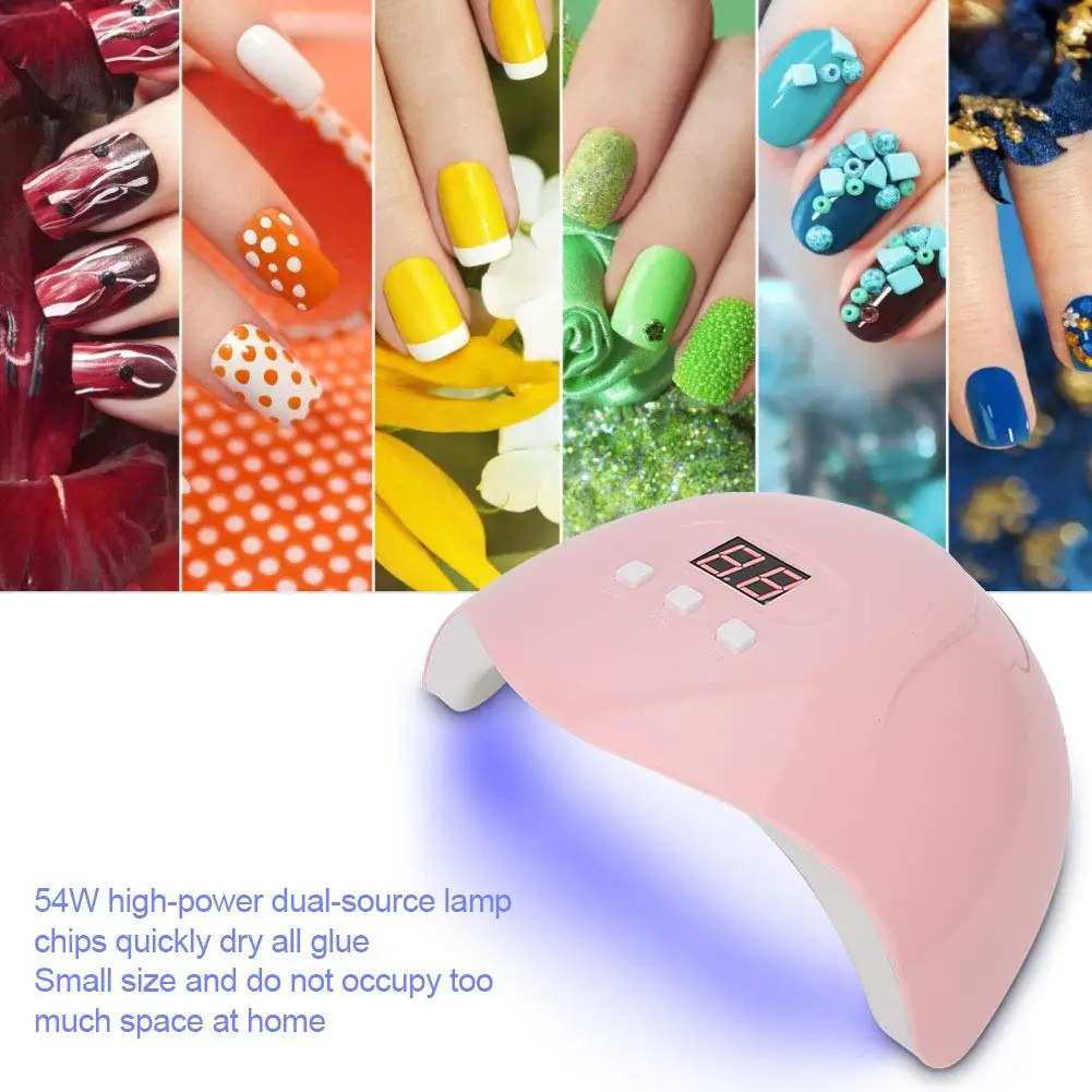 LINMANDA Professional Nail Lamp with 3 Timer Presets Auto Sensor Gel Polish Nail Dryer Curing Lamps for Manicure Home and Salon 250625