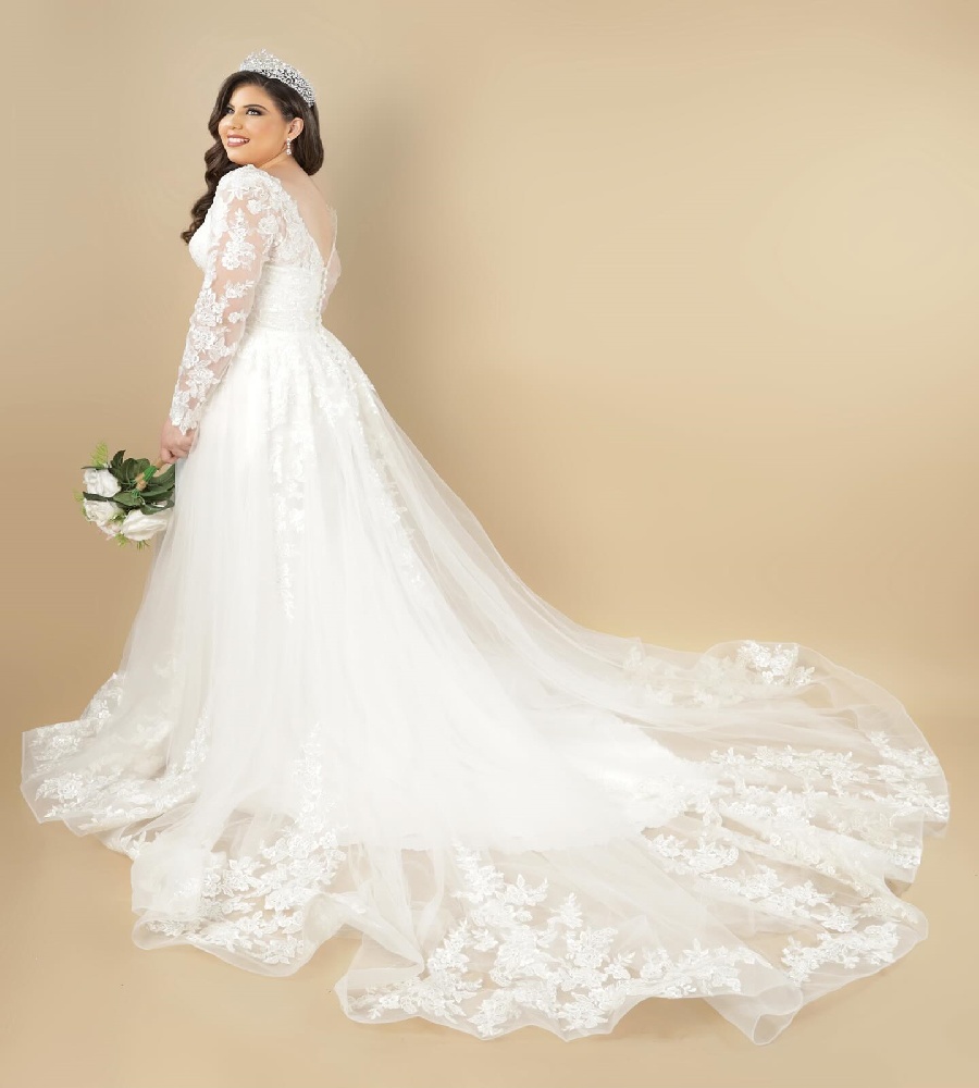 Elegant Curvy Boho Lace Wedding Dress 2025 V Neck Long Sleeve Beach Bridal Dress A Line Tulle Bohemian Bride Dress Plus Size Vestido De Noiva Casament