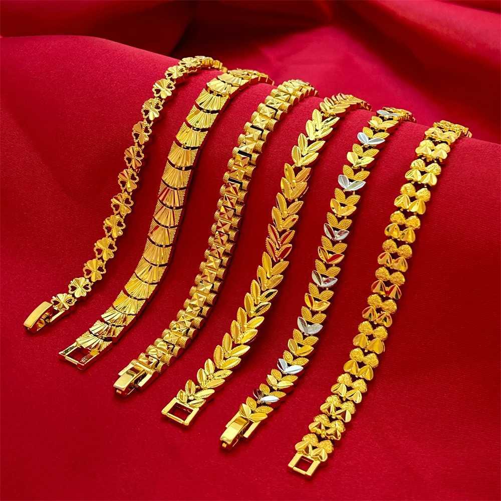 Stainless Steel Wens Hand Bracelet Crown Leaves Flower Wide Chain Wristband Vintage Jewelry Party Gifts X250625