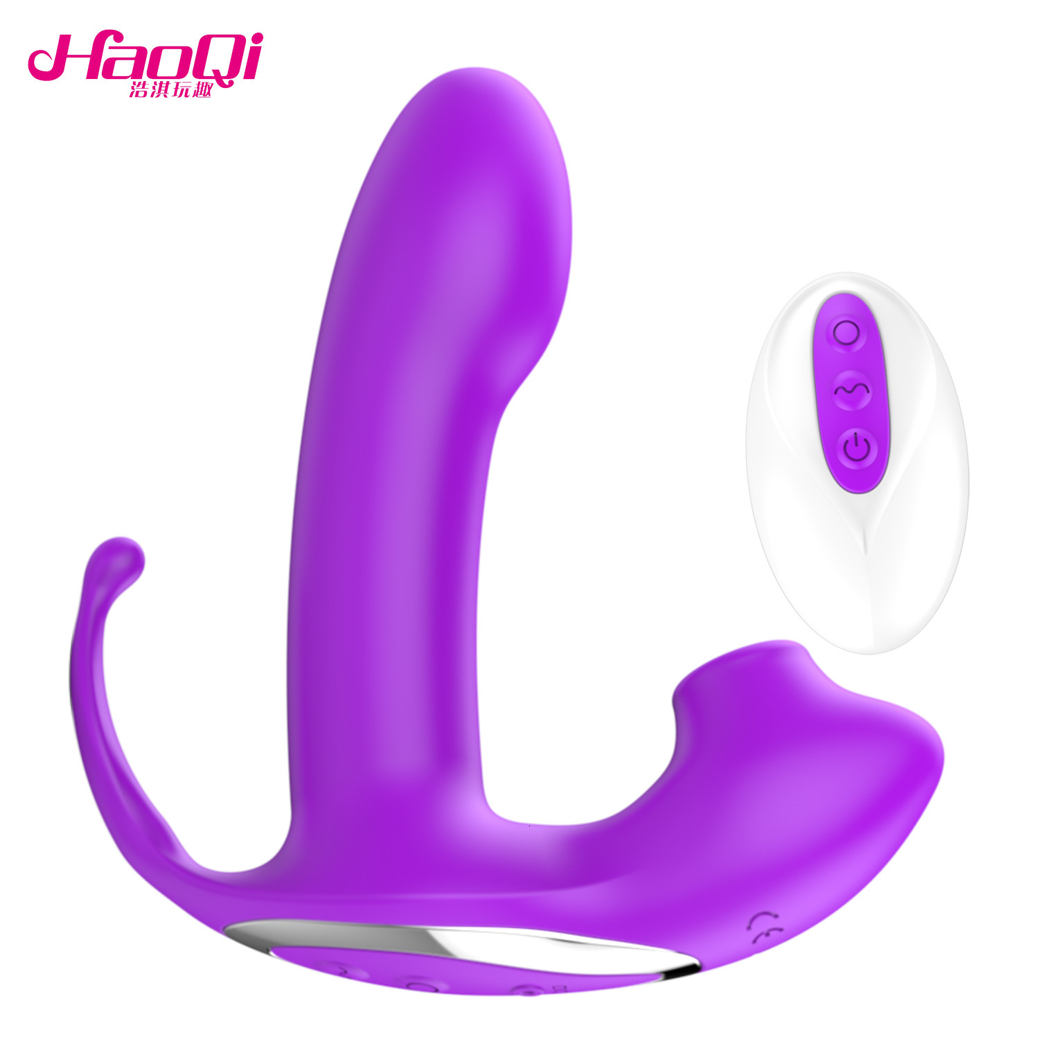 Haoqi Fun New Female Wearable Vibrator Wireless Remote Control Sucking Device Adult Sex Toy