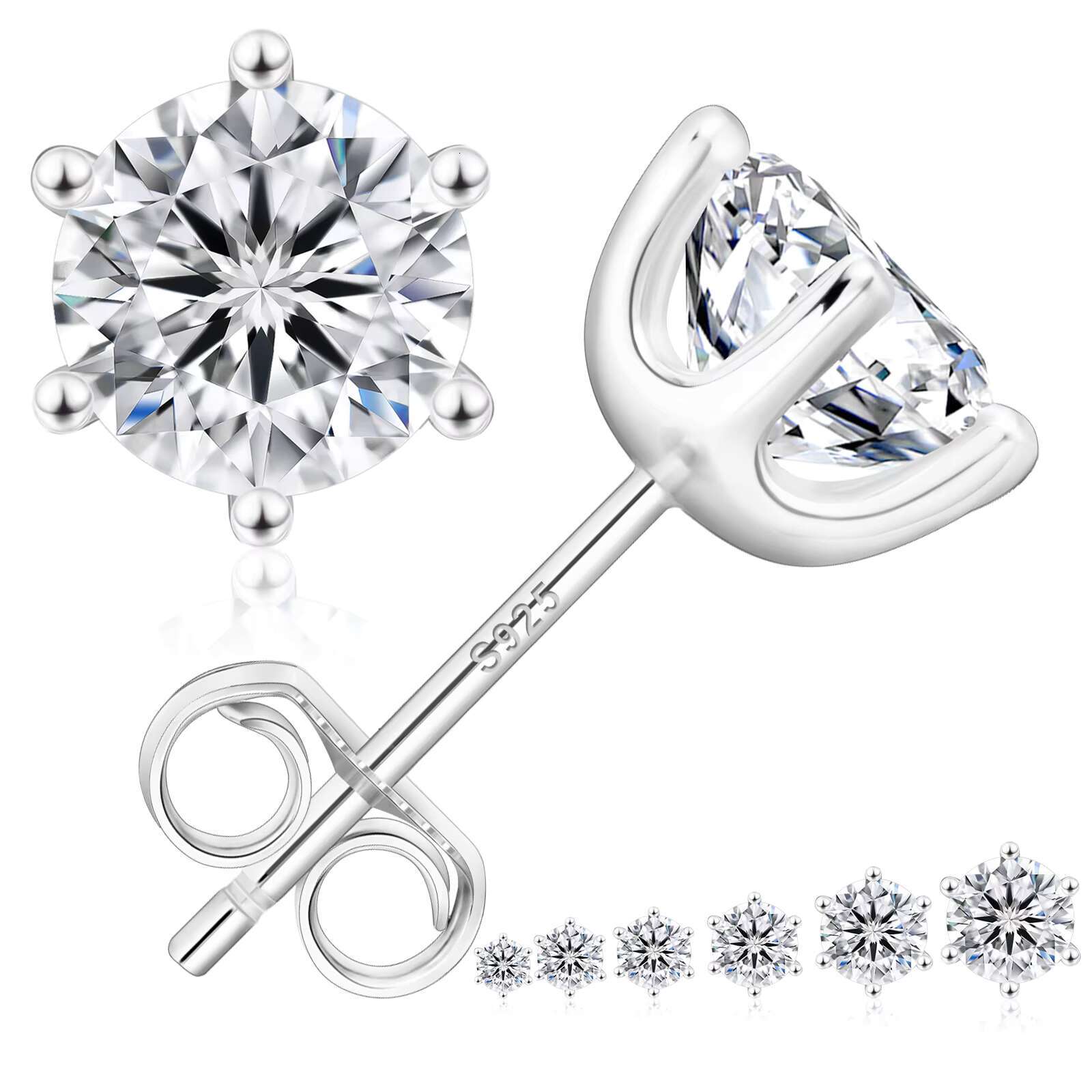 D Color Real Wedding Diamond Moissanite Earrings 0.3/0.5/0.6/1.0/1.5/ct 14K Gold S925 Sterling Silver Moissanite Men Earrings