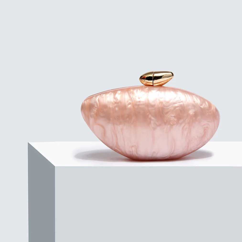 2025 Yeni Tasarmc Akam anta Kadnlar iin - Trendy Akrilik Clutch anta Zincirli Zarif Elips Omuz antas Parti Dn iin M250624