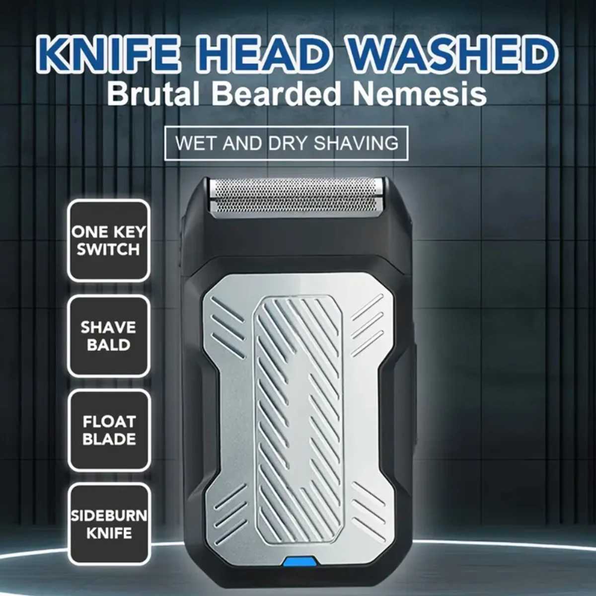 Man Beard Shaver Epilator Electric 3D Floating Hair Trimmer Chest Leg Hair Portable Razor LED Display Rechargeable Li-Battery W250625