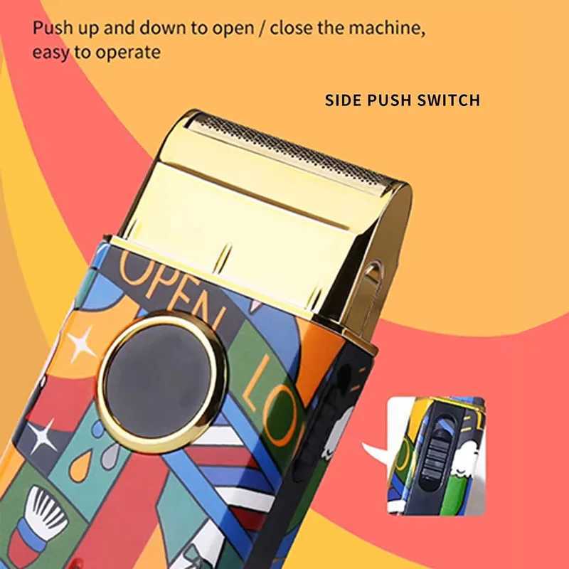 Kemei KM-RS7098 Mini Portable Electric Shaver For Men Razor Fashion Random Graffiti Beard Trimmer Hair Shaving Machine W250625