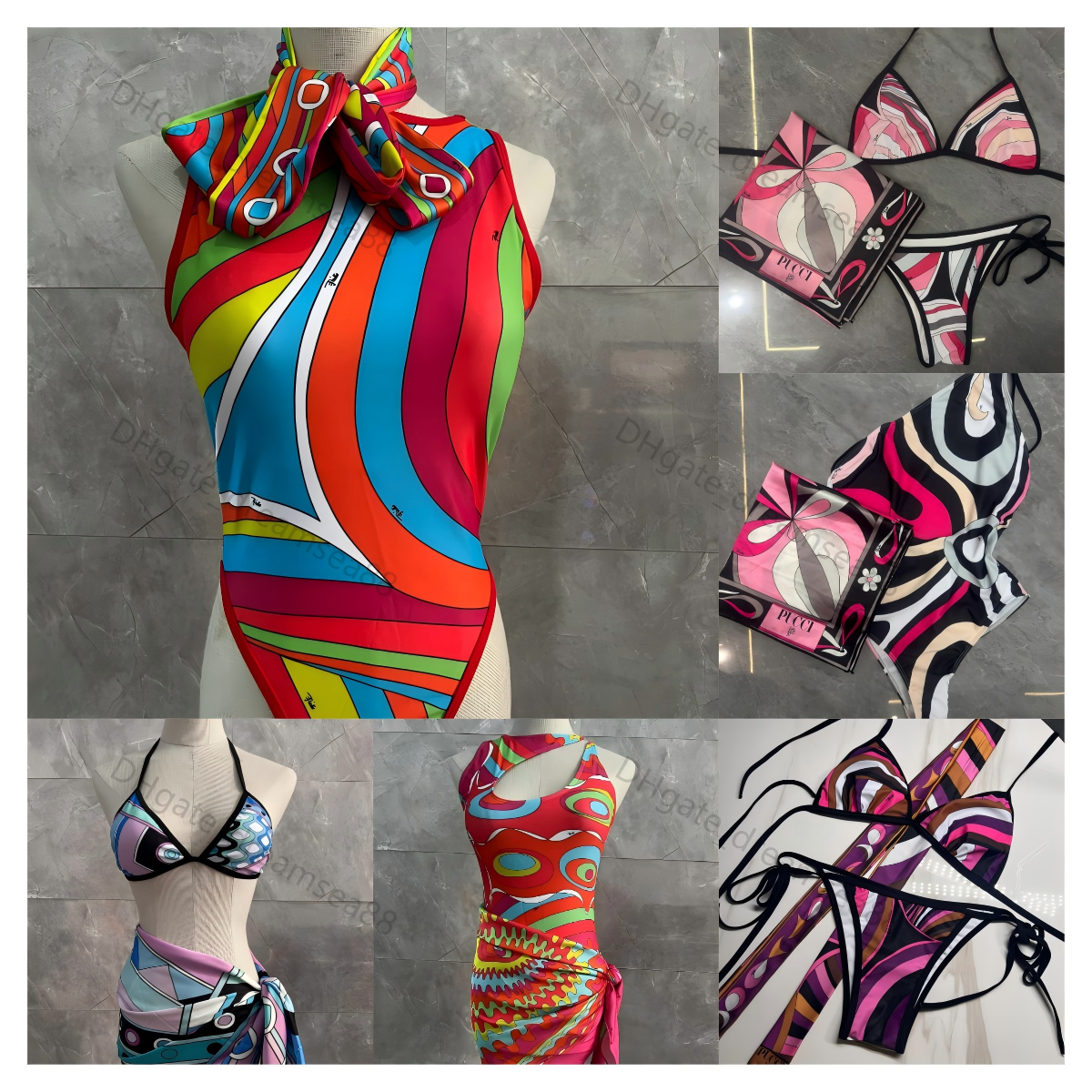 pucci bathing suit Womens Swimwear Designer One-piece swimwear brand Bikini sexy beach vacation thong bikini set high cut one piece thong swimsuits