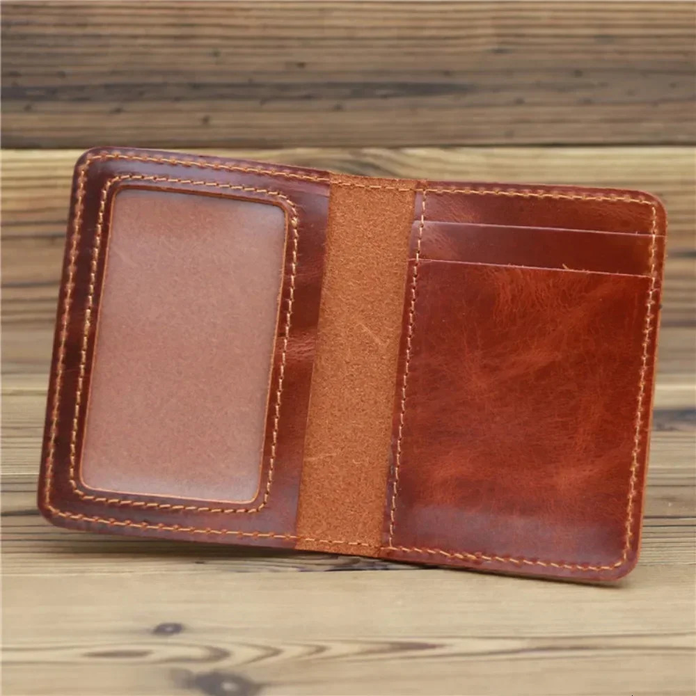 Handcraft Leather Credit Card Holder Vintage Small Wallet for Credit Cards Case and Driver License Vintage Style Gift for Men 250624
