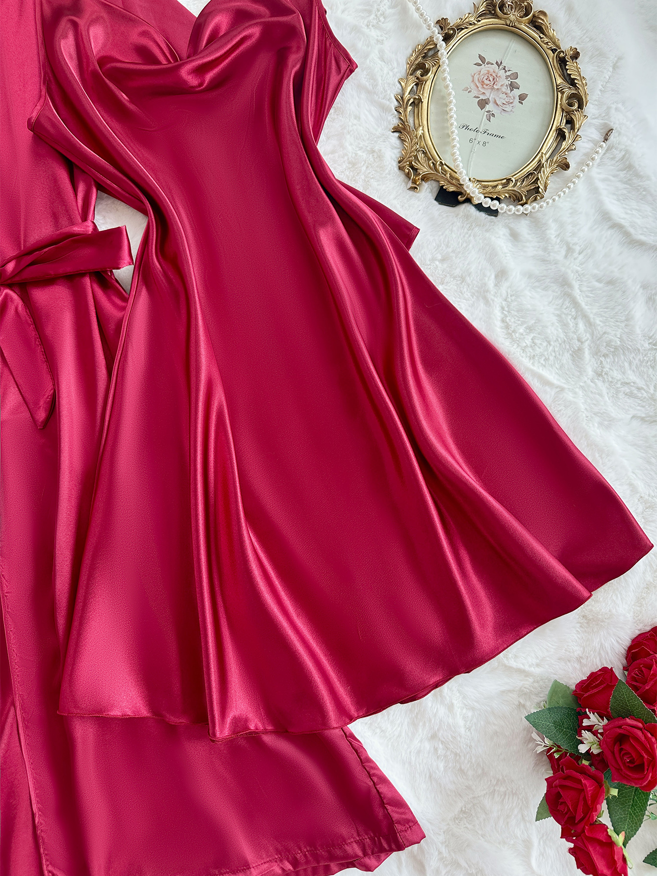 Women's Sleepwear long camisole nightgown jacket sexy sleepwear European and American style fashionable home suit set