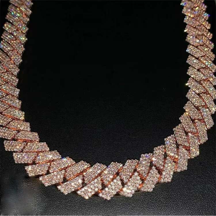 High Quality China Supply Hip Hop Cuban Chain 16mm Necklace 925 Sterling Silver Moissanite Cuban Link Chain