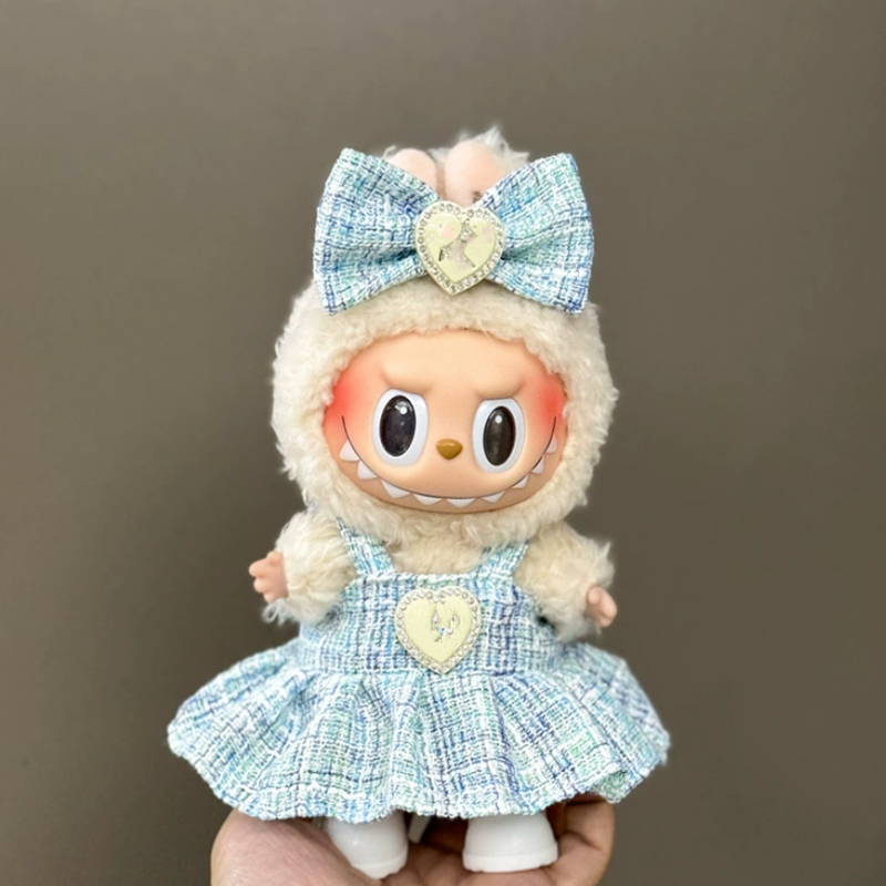 2026 new Labubu Ra ab 17 cm doll costume advanced design custom heartbeat Pearl hat gorgeous dress with wings WW 010 Designer