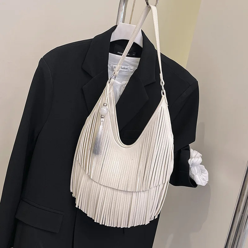 Long Tassels Women handbag Fashion Shoulder Bags for ladies hand bag Soft PU leather casual hobos Crossbody bag female Tote 250623