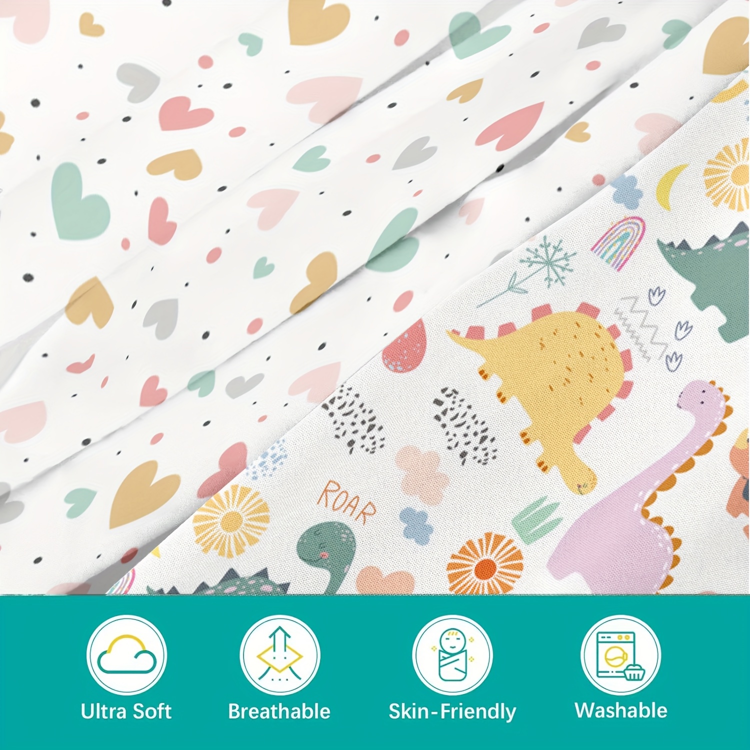 4-piece crib bed sheet size 33 * 20 * 4 inches, suitable for use on multiple mattresses, can be reused, and is a universal style for both male and fem