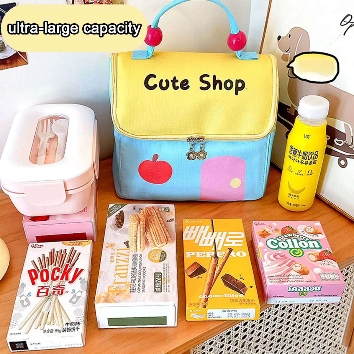 Waterproof Small House Insulation Bag Cartoon Large Capacity Handheld Lunch Oxford Zipper Portable Box Breakfast bag 250624