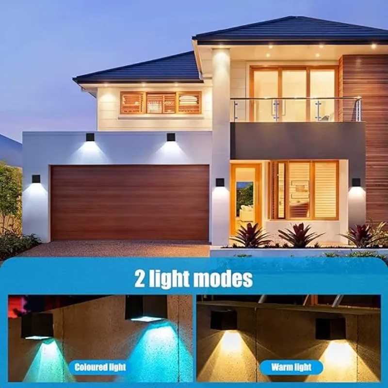 1/2PCS Solar Wall Light Outdoor Fence Light with Warm White and Colorful Light for Wall Porch Garden Terrace Fence Decoration XJ250624