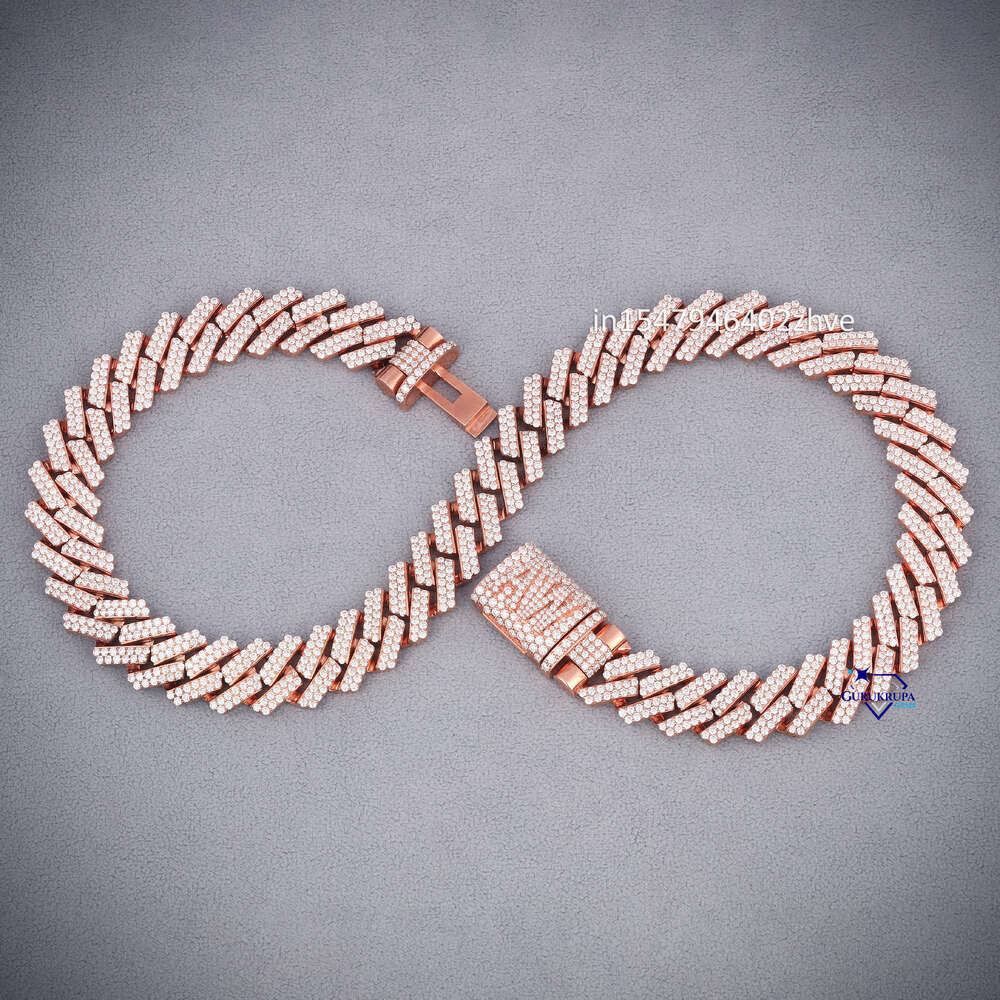 Custom Iced Out Personal Design VVS Moissanite Diamond Bling Sparkle Name Letter 925 Sterling Silver Necklace Chain for Men