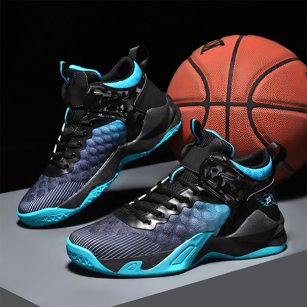 6958-Four Seasons New Basketball Shoes Fashion Sneakers Knitted Breathable Basketball Shoes Tennis Shoes Plus Size Men's Shoes Running Shoes Snea