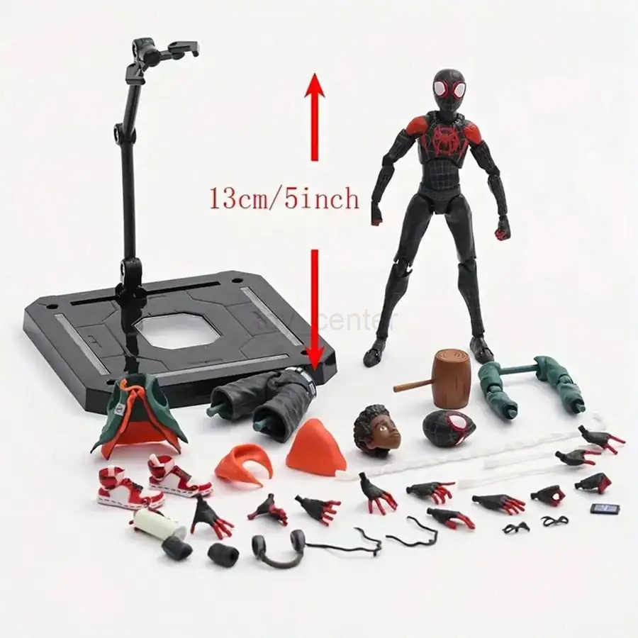 Disney Miles Morales Spider Man Action figures 15cm Multi-Accessories Super Hero Spiderman Movable Statues Model Collectible Ornaments W20250625