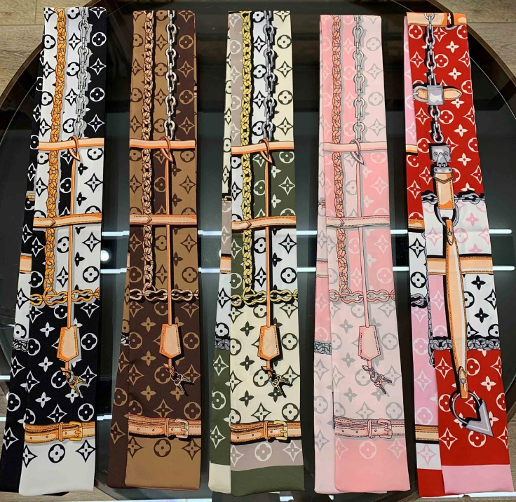 Luxury Brand Small Ribbon Bags with Printed Straps Scarves Women's Small Silk Scarves Headbands Long Bags Accessories Ribbons