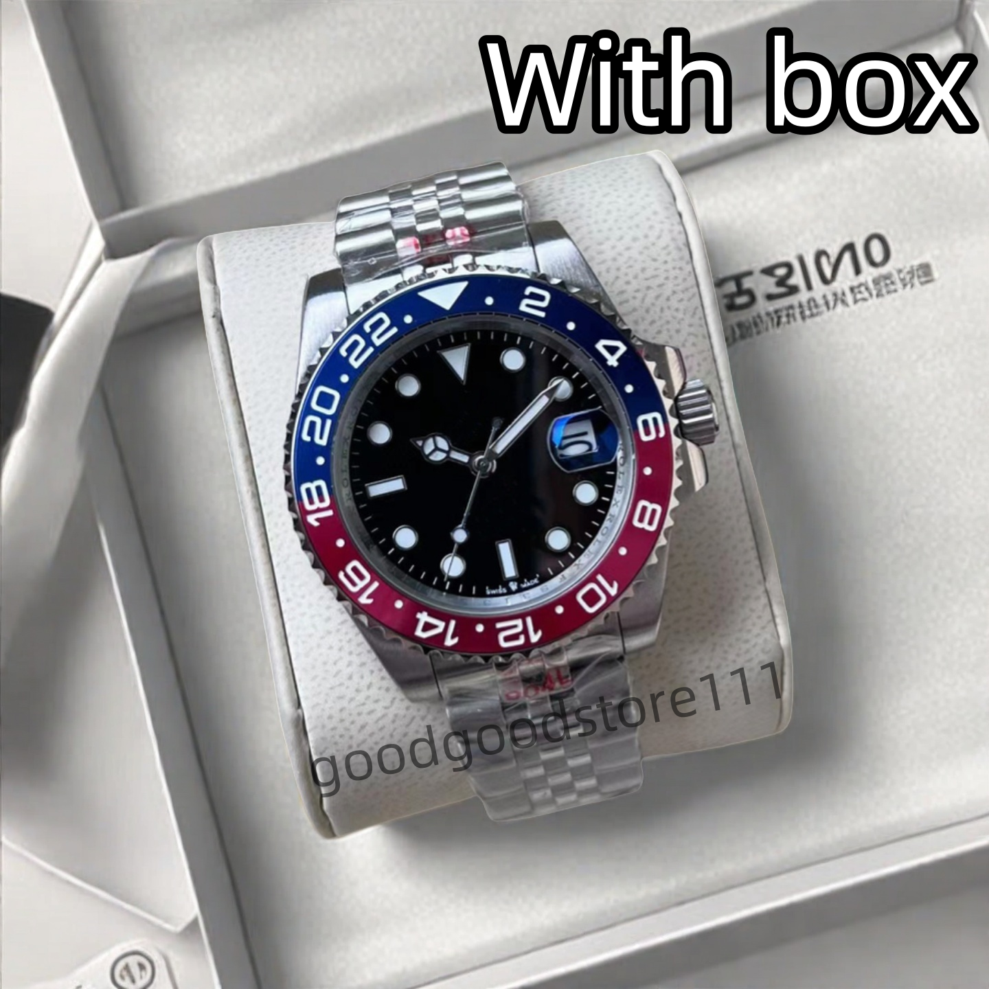 Mens Watches Automatic Mechanical 40mm Watch 904L Stainless Steel Blue Black Ceramic Sapphire glass Super luminous Wholesale mens watch