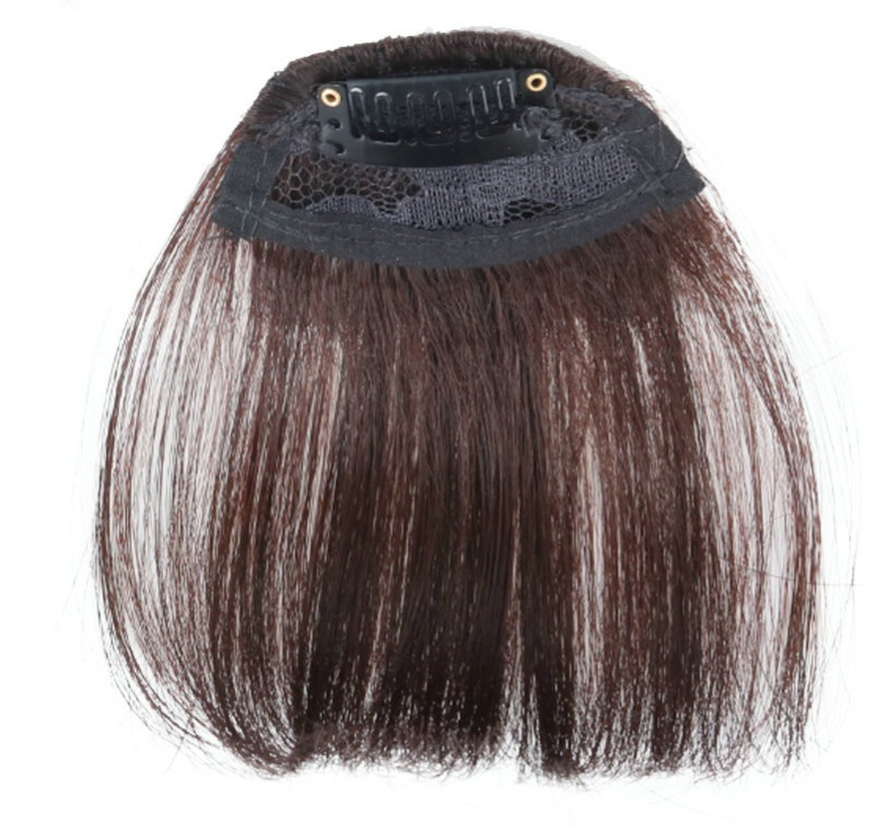 Synthetic Clip In Air Bangs Hair Extensions Short Straight Hairpiece Wig For Women Daily Use Hair Accessories
