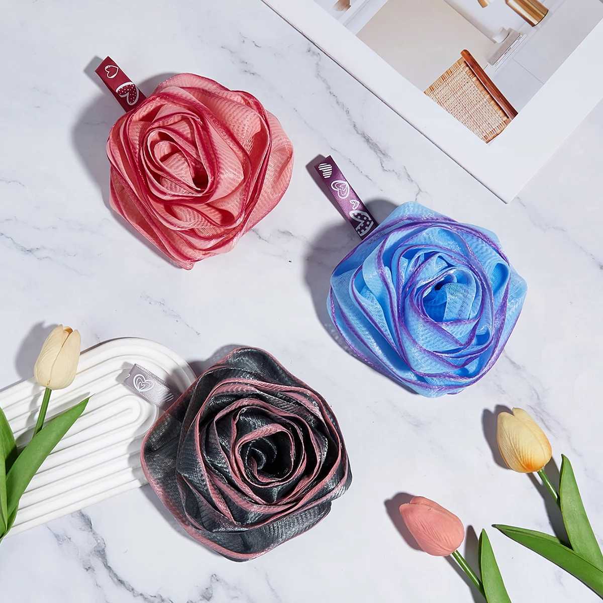 Bath Ball Sponge Bath Artifact Massage Ball Bath Exfoliating Body Scrubber Foaming Rich Two Color Bath Flower Bathroom Supplies R250625