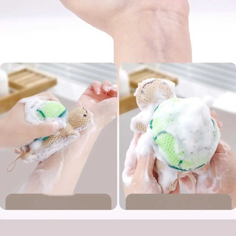 Bathing Tool Double-sided Turtle Bath Sponge Ball Portable Cute Body Scrubber Reusable Shower Bath Toy Elderly R250625