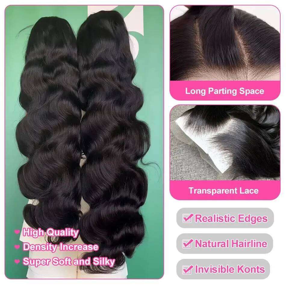 Cutebla 30 40 42 Inch Human Hair Brazilian Body Wave 13x6 HD Front Wigs 13x4 Lace Frontal Wig For Women