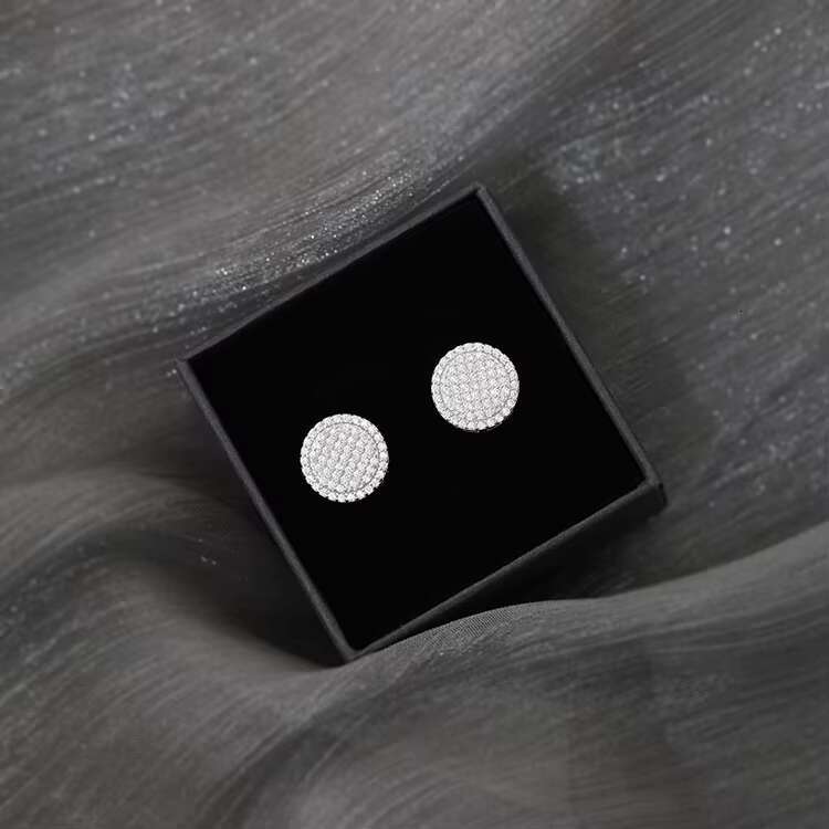 RTS Jewelry Stud Earring Shine D Color VVS Moissanite Diamond Gold Plated 925 Sterling Silver Stud Earring