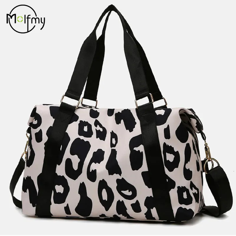 Large Capacity Travel Bag Wet Dry Shoulder Luggage Handbag Leisure Sports Fitness Bag Leopard Print Beach Bags Womens Backpack 250624