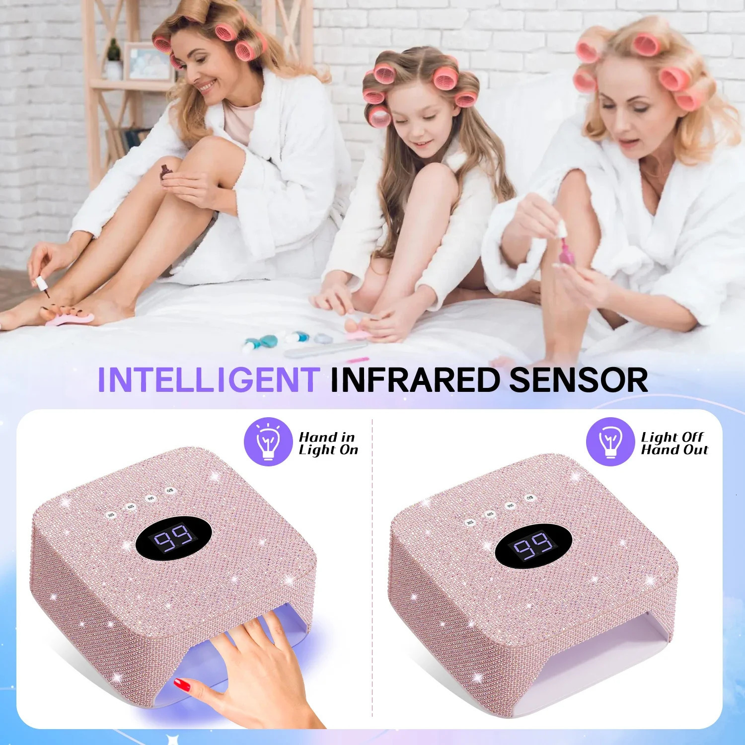 Professional Rechargeable Infrared Sensor Nail Lamp 30LED with 5 Timers Fast Cure All Gel Nail Polish Nail Drying Salon Tools 250625