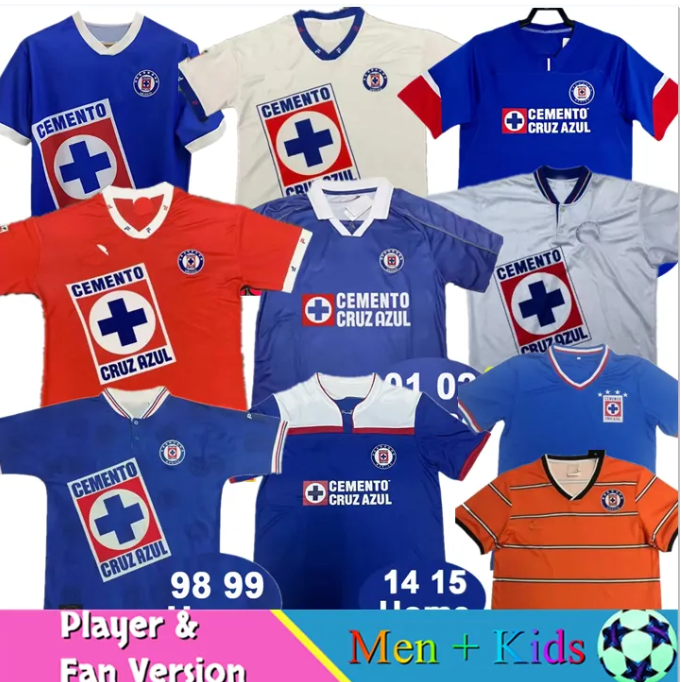 Cruz Azul Retro 01 02 97 98 99 18 19 08 14 15Cruz Azul Soccer Jerseys CDSyC mexico League Blue Cross Home Long Fans Player Football Shirts LIGA MX Camisetas de Futbol Kit