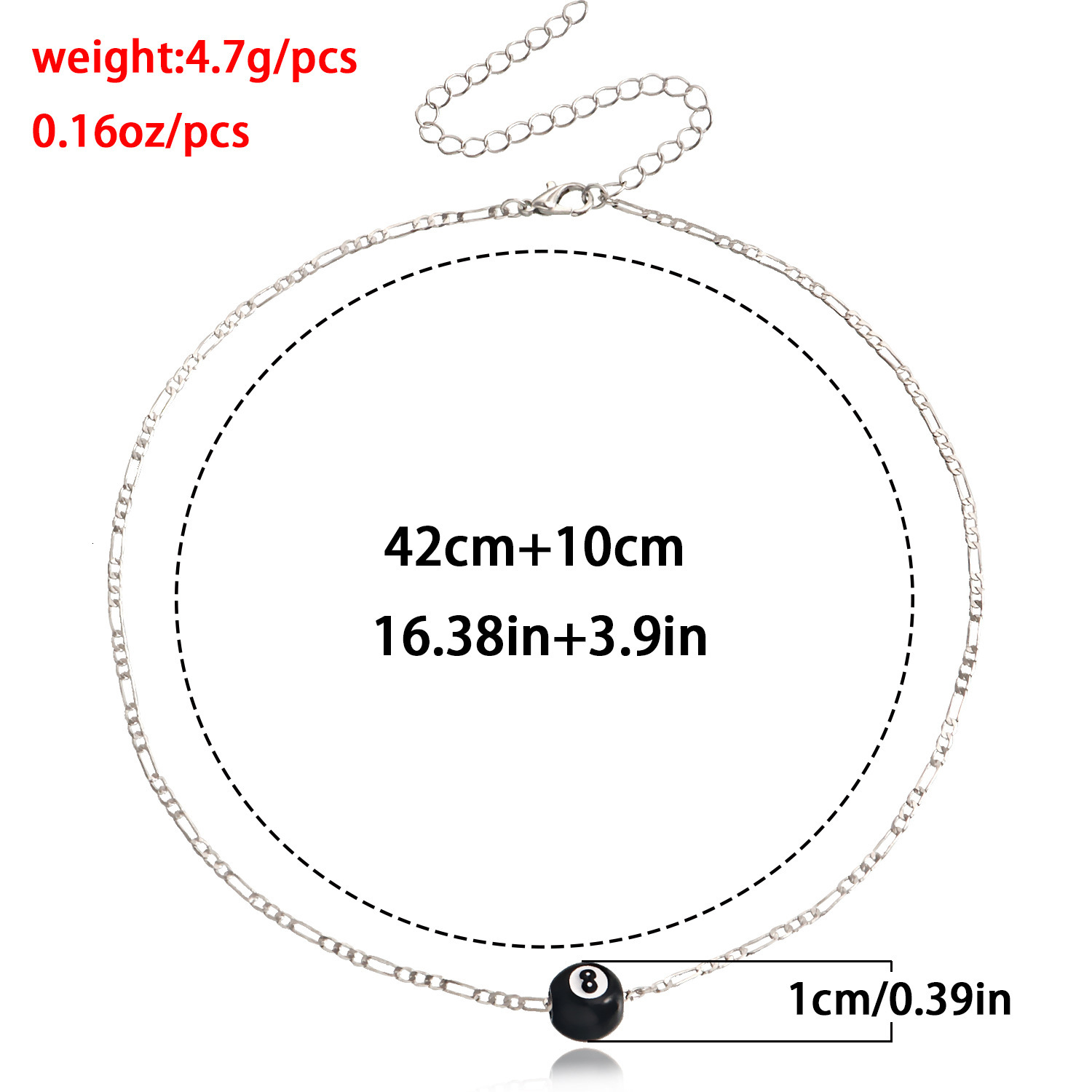 Accessories New Billiard Black 8 Necklace for Women Unique Design Sense Light Jewelry Non-Fading Jewelry for Women