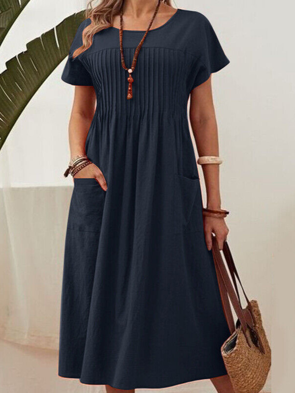 X626European and American black and white striped hip skirt round neck strappy long sleeve dress for middle-aged women