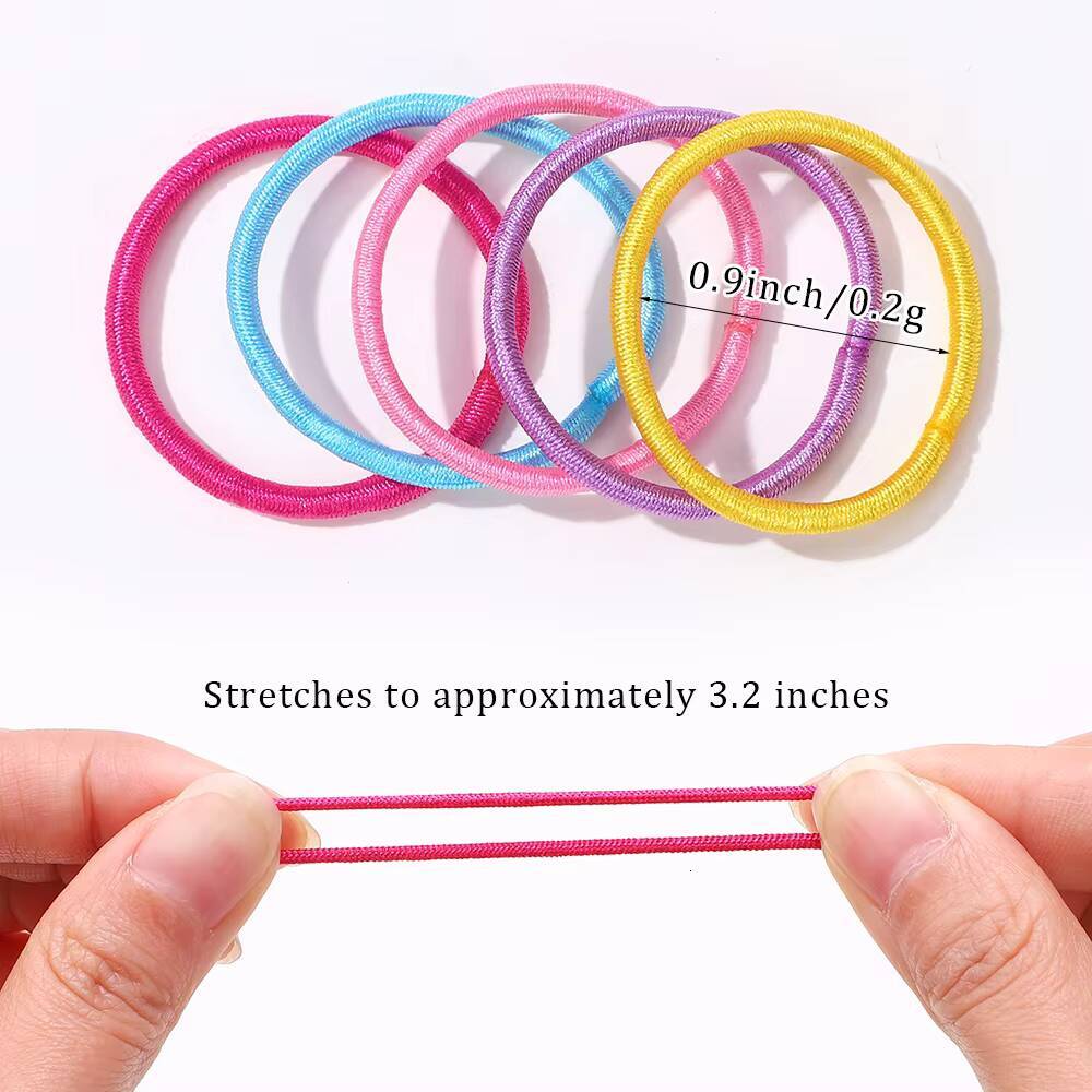 100Pcs/Set Elastic Bands Girls Accessories 2.5cm Colorful Rubber Band Children Ponytail Holder Kids Hair Ties ddmyshoesvip