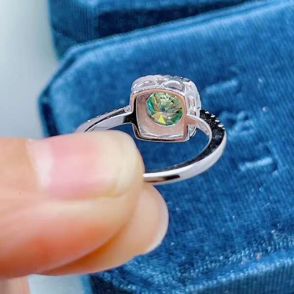 Wholesale High Quality 925 Sterling Silver Wedding Engagement Rings Set Cut Green Round Cut IGI Certified for Womens Party