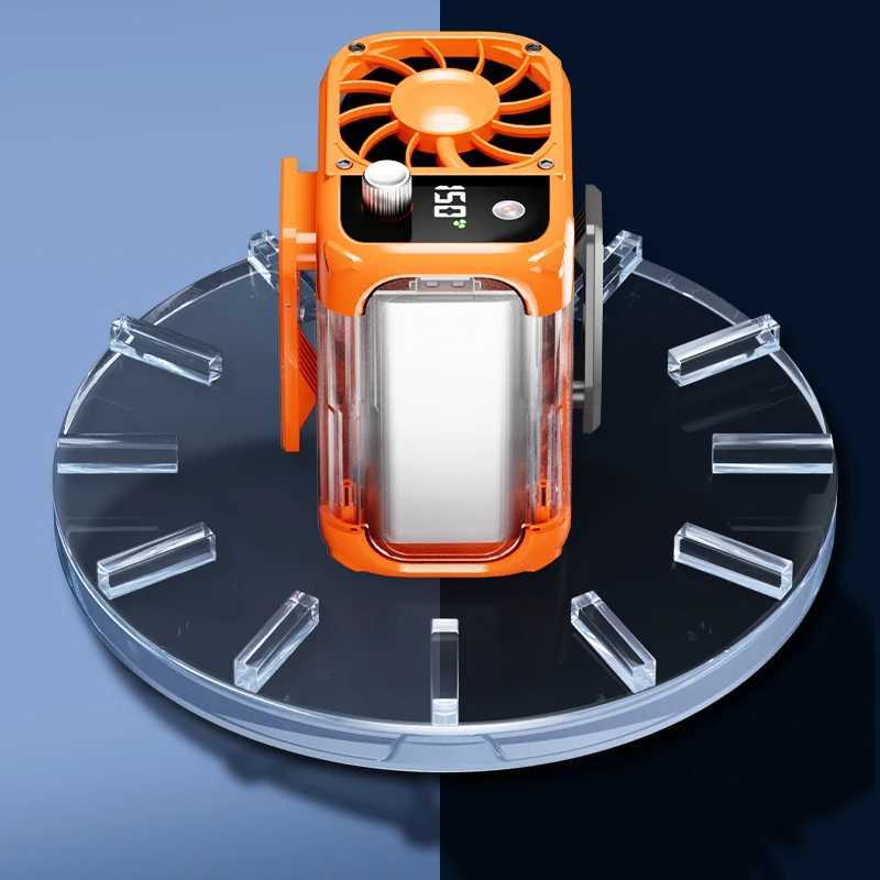 Mini high-speed waist fan bladeless USB hanging neck fan outdoor multifunctional mobile power lighting digital display fan T250626