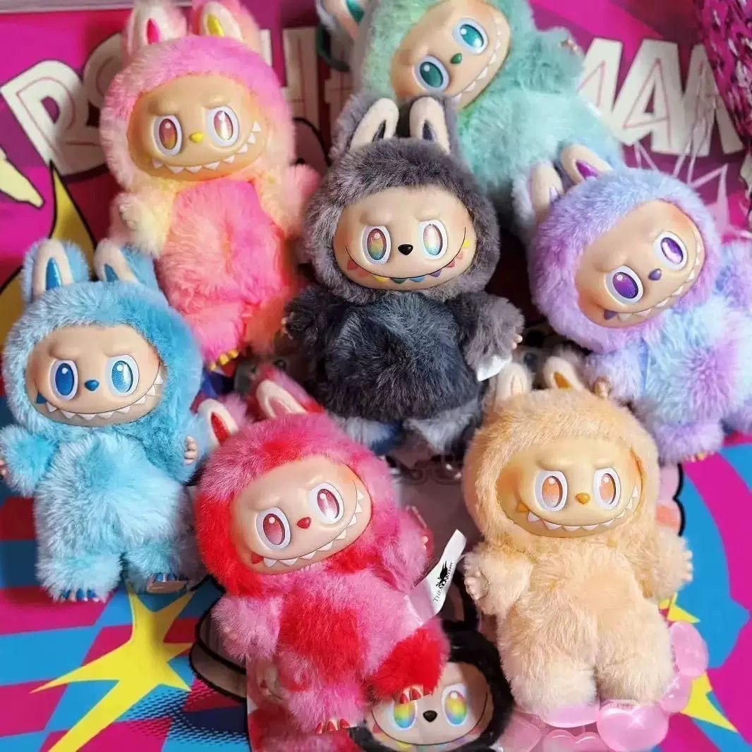 Wholesale 17CM Labubu Plush Doll Macaroon Action Animation Character Doll Hobby Pendant Decoration Cute Mysterious Box PVC Childrens Day Surprise Gift 23style