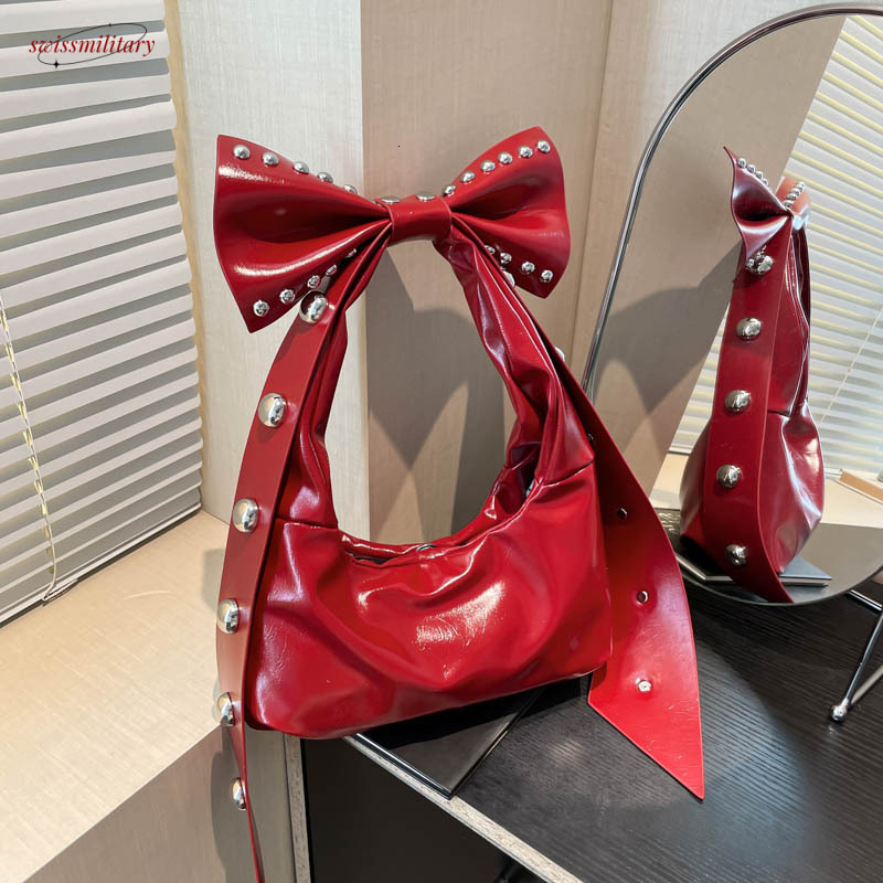 Textured Underarm 2025 Early Spring New Women's Niche Design Handbag Personality Bowknot Shoulder Bag swissmilitary