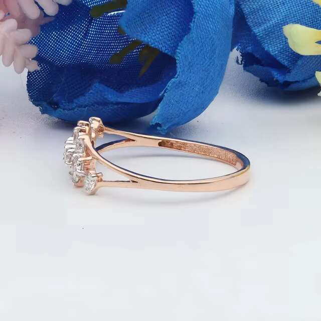 Elegant 2-Row 14K Rose Gold Lab Grown Diamond Ring Classic Engagement Wedding Fashion with IGI Certificate