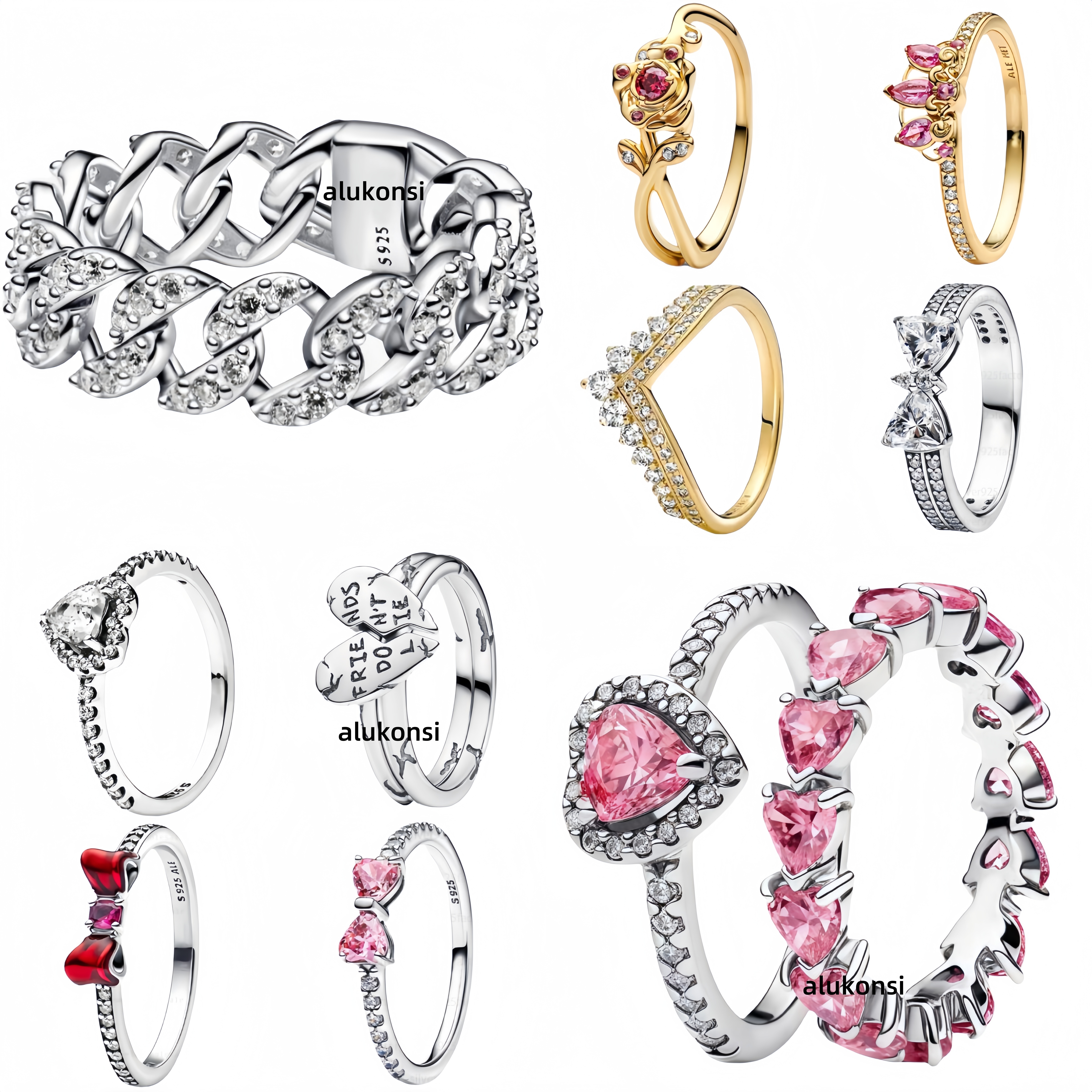 Ring designer rings for women Wedding Rings luxury jewelry with box engagement Gift 925 silver heart Rings rose Gold diamond ring popular styles