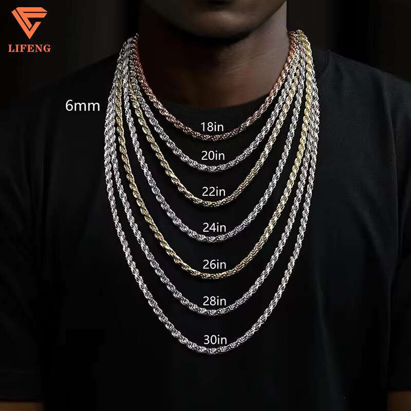 Lifeng Jewelry Custom Vvs Moissanite Cuban Link Chain 925 Sterling Silver Cross Infinity Rose Gold Plated Flower Necklace